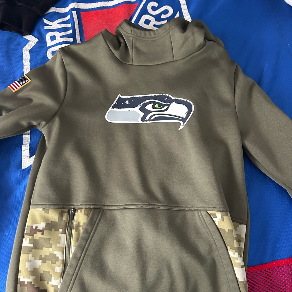 Nike Olive Green Seahawks Kids Hoodie